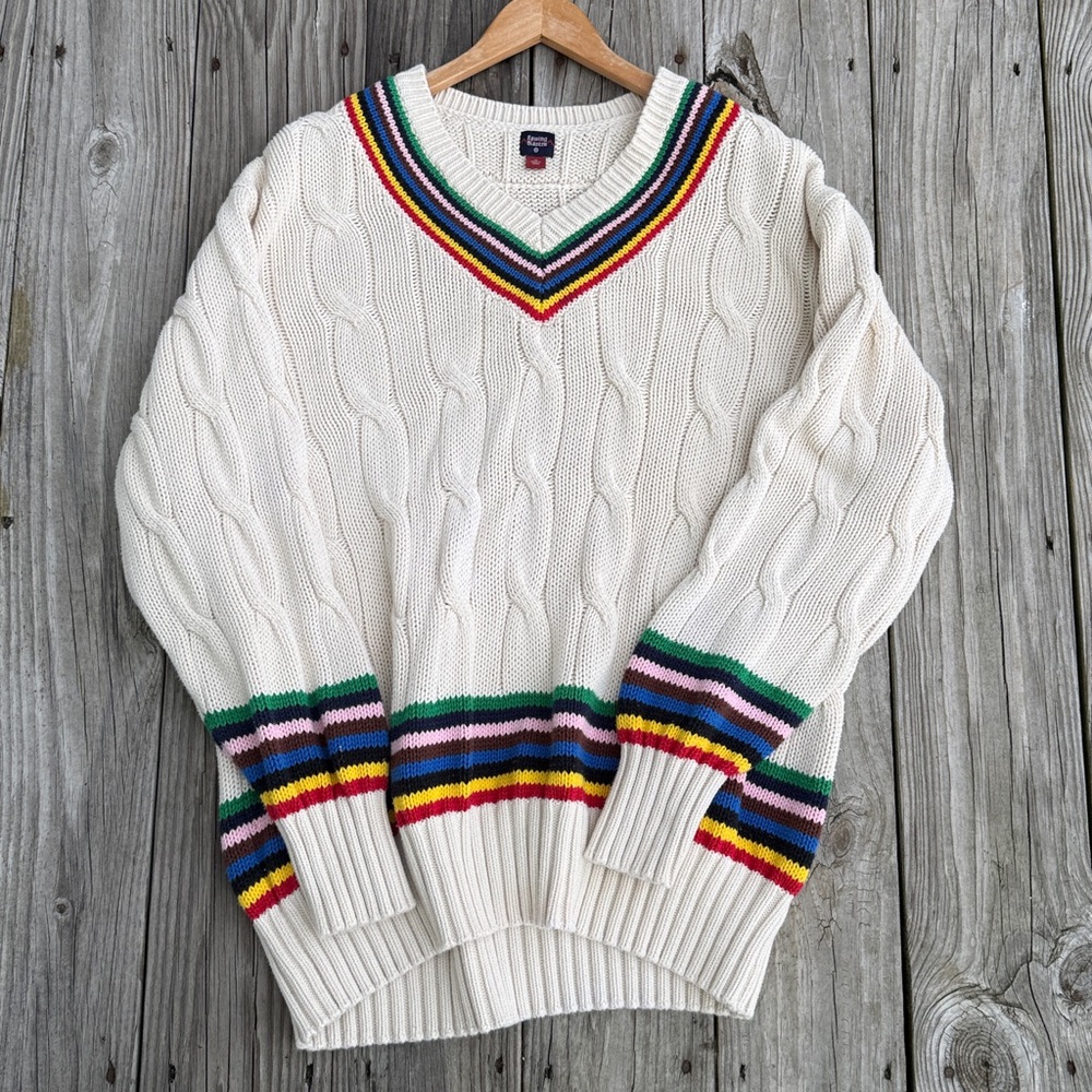 Rowing Blazers x Target Adult Croquet Stripe Cable Knit Sweater - Picture 5 of 10